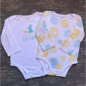 Carter's Gender Neutral Easter One Piece Set - White and Yellow size 18 months